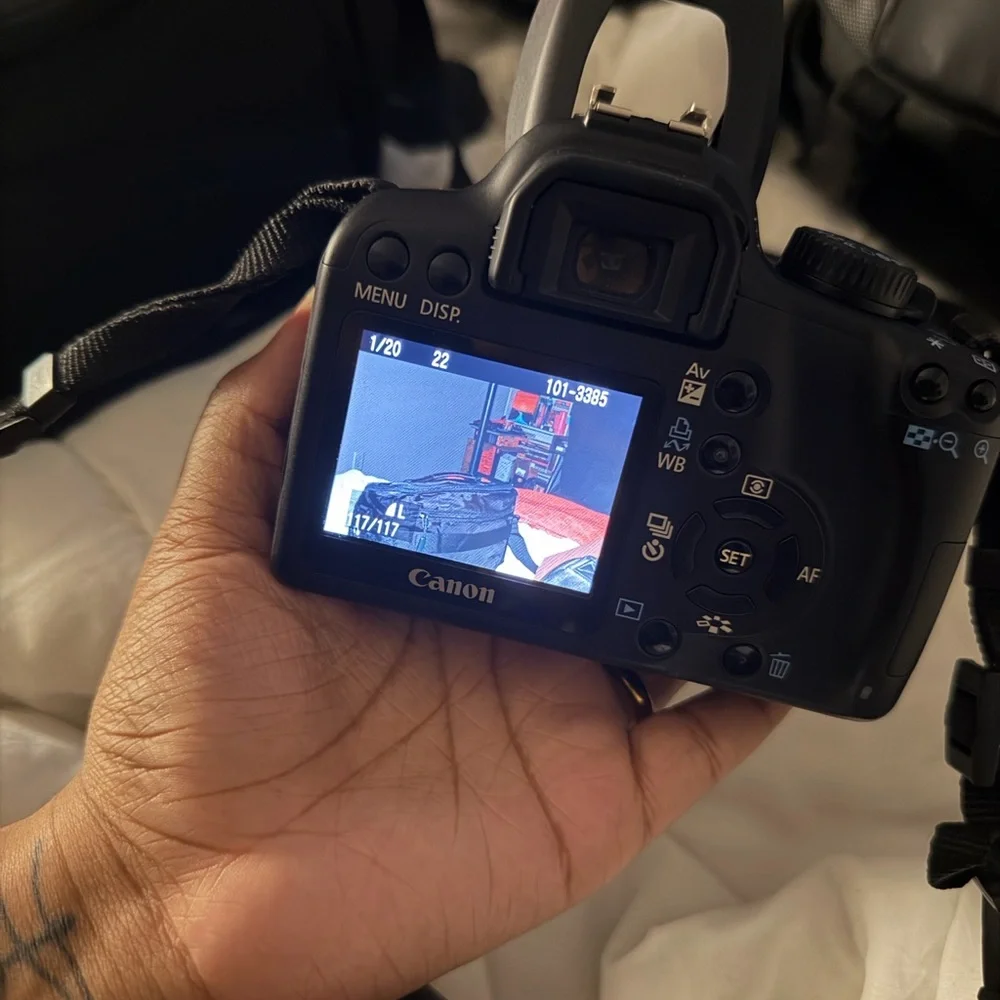 Canon Black DSLR with Zoom Lens